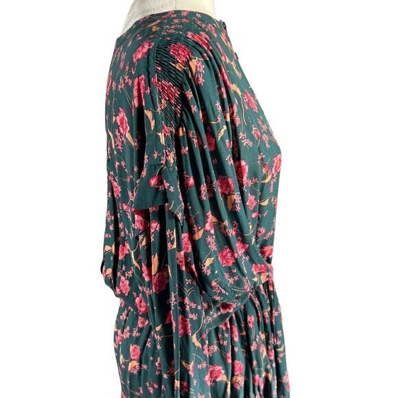 Free People NWT Women's Emerald Combo Button Front Long Sleeve Dress Size Medium - Picture 7 of 10